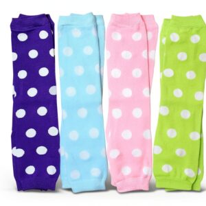 juDanzy Baby Girls Leg Warmers 4 Pack Polka Dots-0