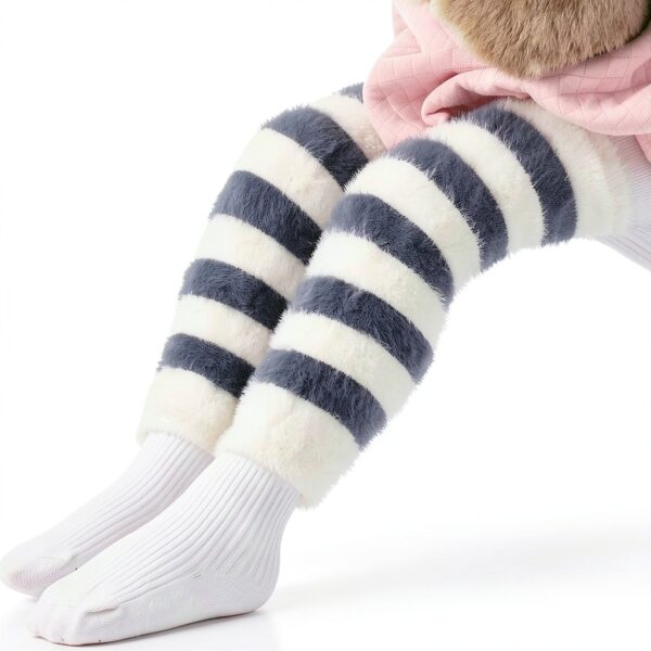 HC40 Baby Leg Warmers Soft Acrylic Velvet Unisex Striped-5