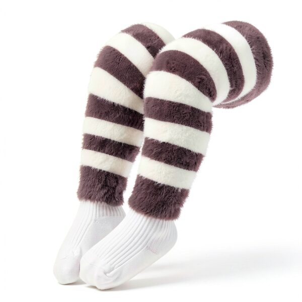 HC40 Baby Leg Warmers Soft Acrylic Velvet Unisex Striped-4